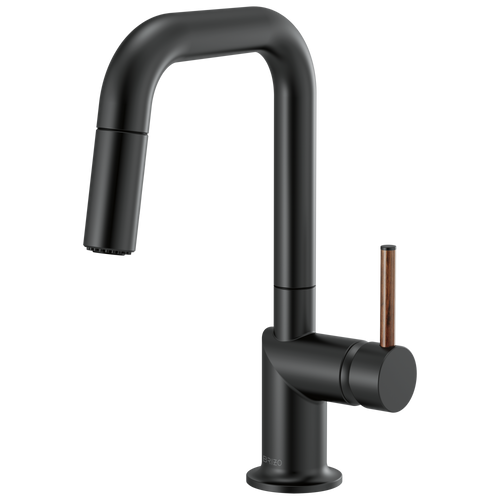 Brizo Odin Pull-Down Prep Faucet with Square Spout - Less Handle - Complete Kit - Matte Black