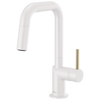 Brizo Jason Wu for Brizo Pull-Down Prep Kitchen Faucet with Square Spout - Less Handle - Complete Kit - Matte White