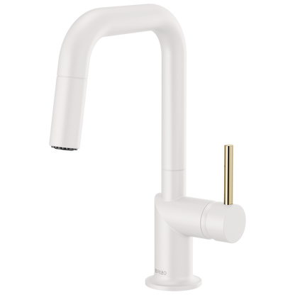 Brizo Jason Wu for Brizo Pull-Down Prep Kitchen Faucet with Square Spout - Less Handle - Complete Kit - Matte White