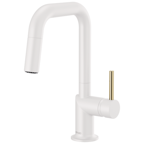 Brizo Jason Wu for Brizo Pull-Down Prep Kitchen Faucet with Square Spout - Less Handle - Complete Kit - Matte White
