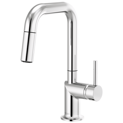 Brizo Odin Pull-Down Prep Faucet with Square Spout - Less Handle - Complete Kit - Polished Chrome