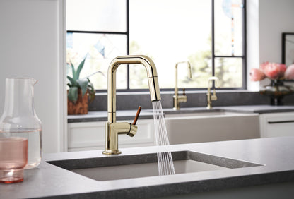 Odin Pull-Down Prep Faucet with Square Spout - Less Handle lifestyle
