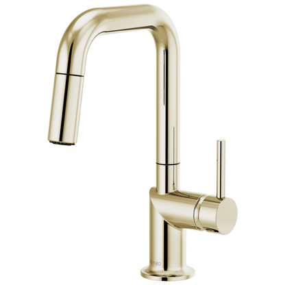 Brizo Odin Pull-Down Prep Faucet with Square Spout - Less Handle - Complete Kit - Brilliance® Polished Nickel