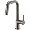 Brizo Odin Pull-Down Prep Faucet with Square Spout - Less Handle - Complete Kit - Brilliance® Luxe Steel®
