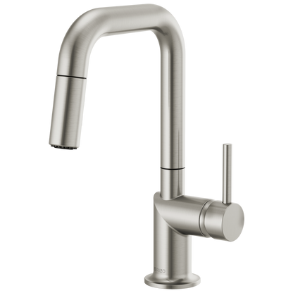 Brizo Odin Pull-Down Prep Faucet with Square Spout - Less Handle - Complete Kit - Brilliance® Stainless