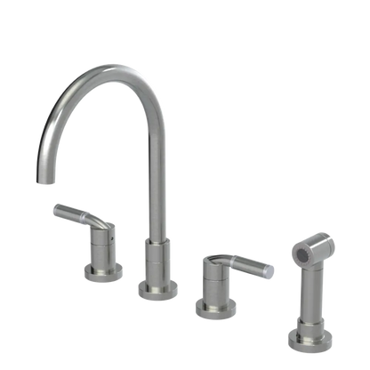 Rubinet Widespread Kitchen Set with Hand Spray Satin Nickel