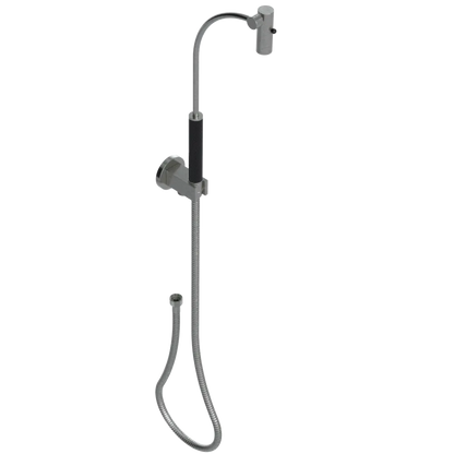 Rubinet Hand Held Shower Bidet with Extended Reach & Dual Function Spray Including Wall Bracket with Supply & Hose (Round) Satin Nickel