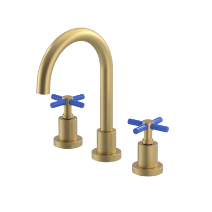Rubinet Widespread Lav. Set. (less drain) Satin Brass