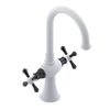 Rubinet Single Hole Dual Handle Lav. Set. (less drain) Matt White