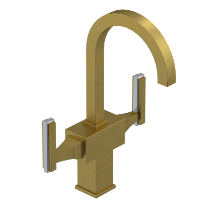 Rubinet Single Hole Dual Handle Lav. Set. (less drain) Antique Brass Matt