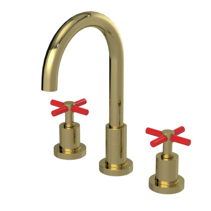 Rubinet Widespread Kitchen Set with LaSalle Spout Natural Brass