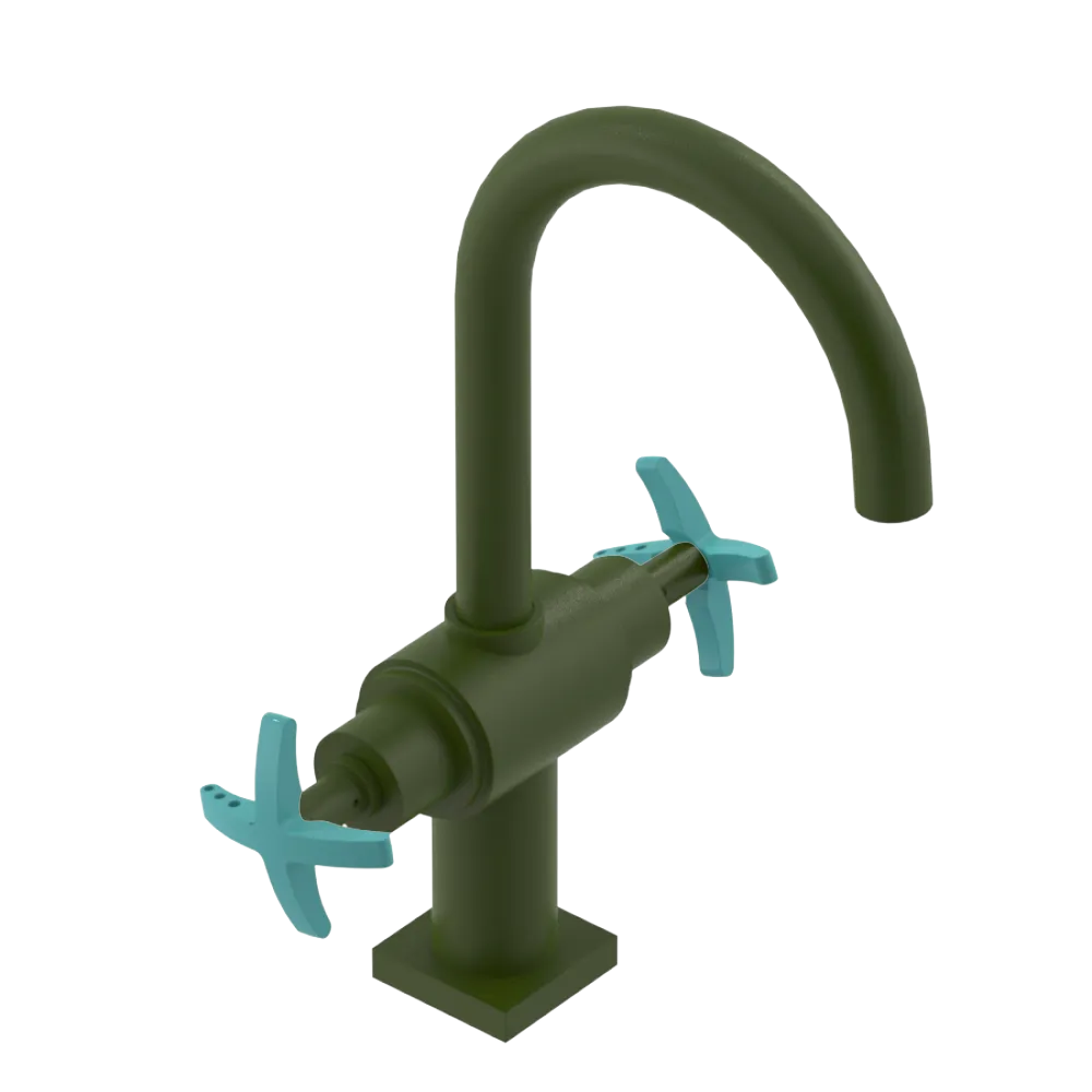 Rubinet Single Hole Dual Handle Lav. Set. (less drain) Green Envy