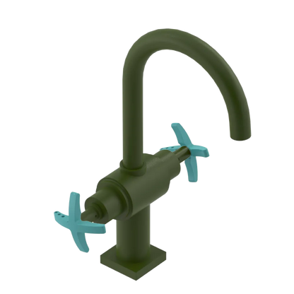Rubinet Single Hole Dual Handle Lav. Set. (less drain) Green Envy