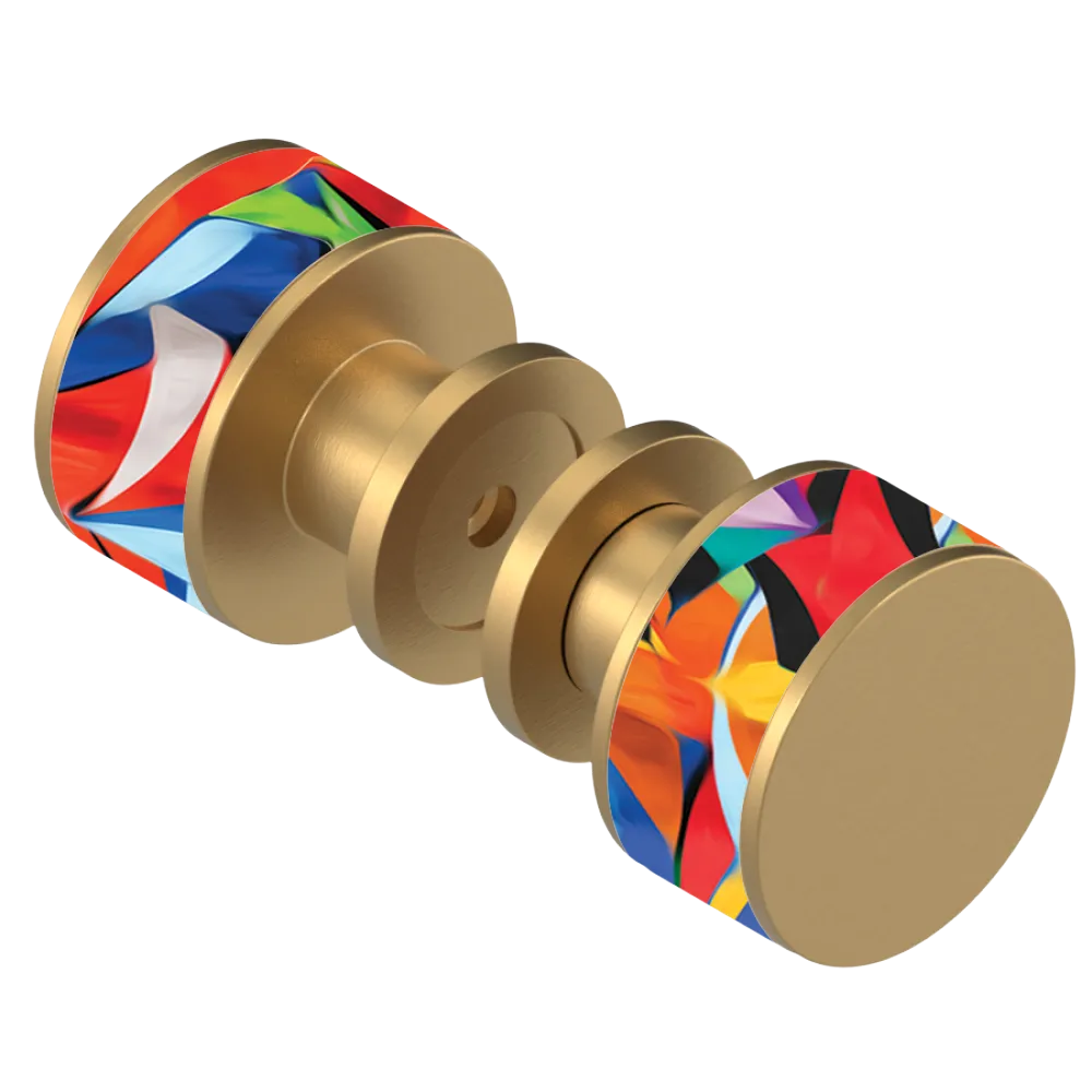 Rubinet Shower Door Knob (set) Satin Gold