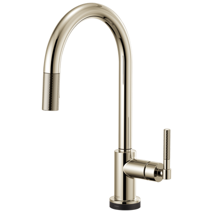 Litze SmartTouch Pull-Down Kitchen Faucet with Arc Spout and Knurled Handle - Brilliance® Polished Nickel