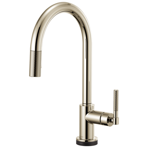 Litze SmartTouch Pull-Down Kitchen Faucet with Arc Spout and Knurled Handle - Brilliance® Polished Nickel