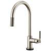 Litze SmartTouch Pull-Down Kitchen Faucet with Arc Spout and Knurled Handle - Brilliance® Stainless