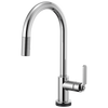 Litze SmartTouch Pull-Down Kitchen Faucet with Arc Spout and Industrial Handle - Polished Chrome
