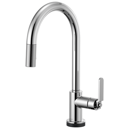 Litze SmartTouch Pull-Down Kitchen Faucet with Arc Spout and Industrial Handle - Polished Chrome