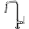 Litze SmartTouch Pull-Down Kitchen Faucet with Square Spout and Knurled Handle - Polished Chrome