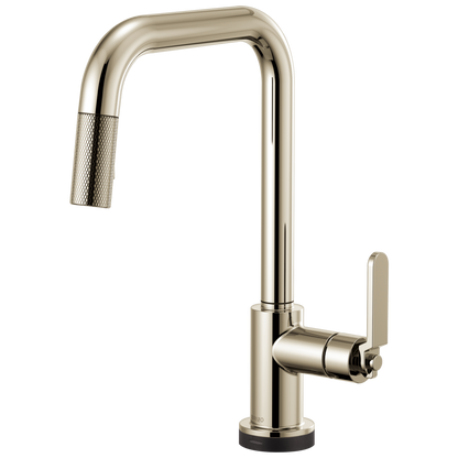 Litze SmartTouch Pull-Down Kitchen Faucet with Square Spout and Industrial Handle - Brilliance® Polished Nickel