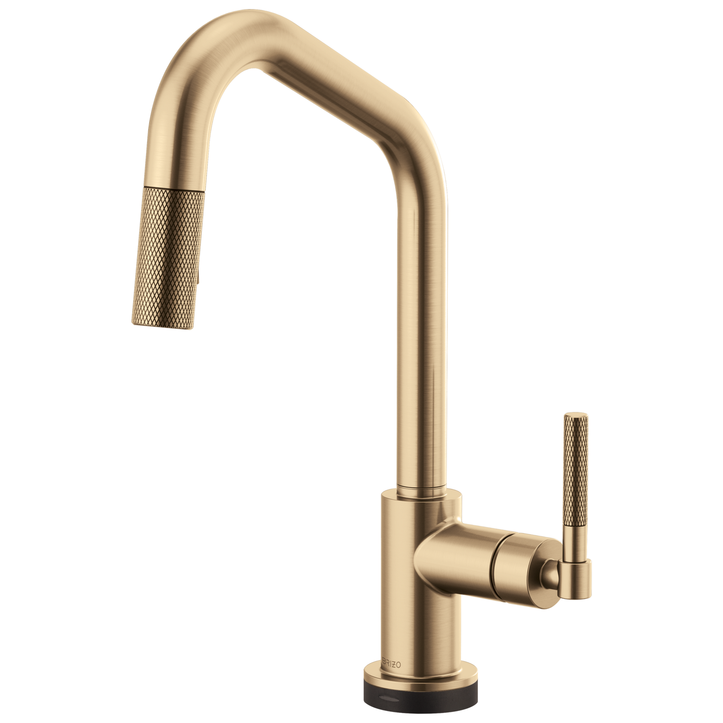 Litze SmartTouch Pull-Down Kitchen Faucet with Angled Spout and Knurled Handle - Brilliance® Luxe Gold®