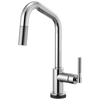 Litze SmartTouch Pull-Down Kitchen Faucet with Angled Spout and Knurled Handle - Polished Chrome