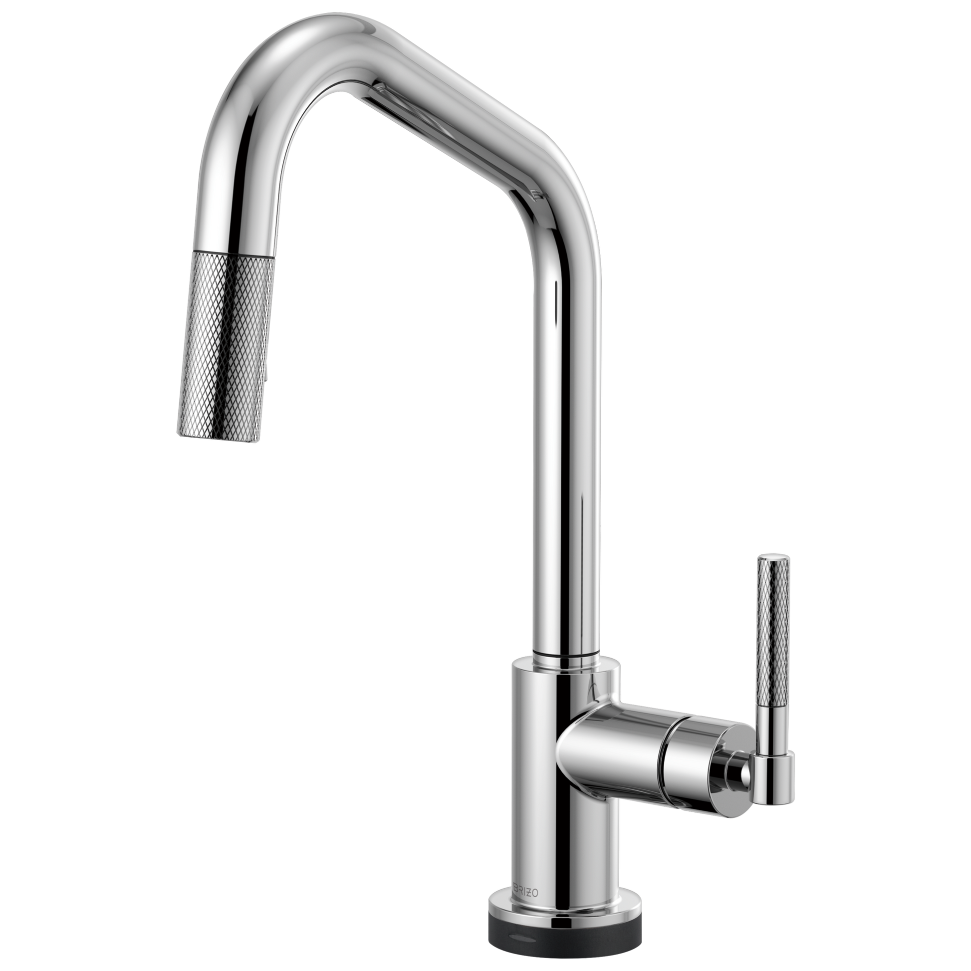 Litze SmartTouch Pull-Down Kitchen Faucet with Angled Spout and Knurled Handle - Polished Chrome