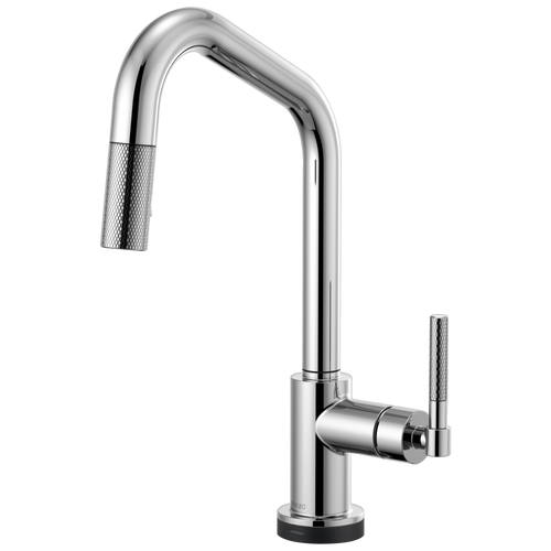 Litze SmartTouch Pull-Down Kitchen Faucet with Angled Spout and Knurled Handle - Polished Chrome