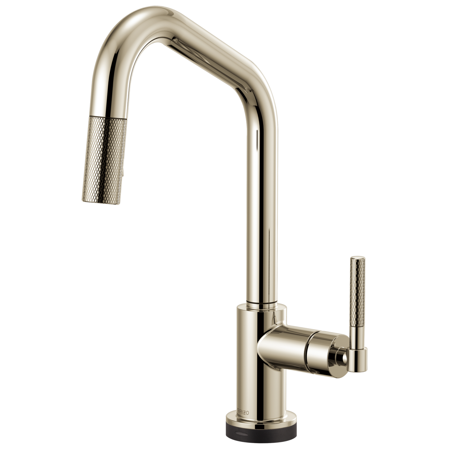 Litze SmartTouch Pull-Down Kitchen Faucet with Angled Spout and Knurled Handle - Brilliance® Polished Nickel