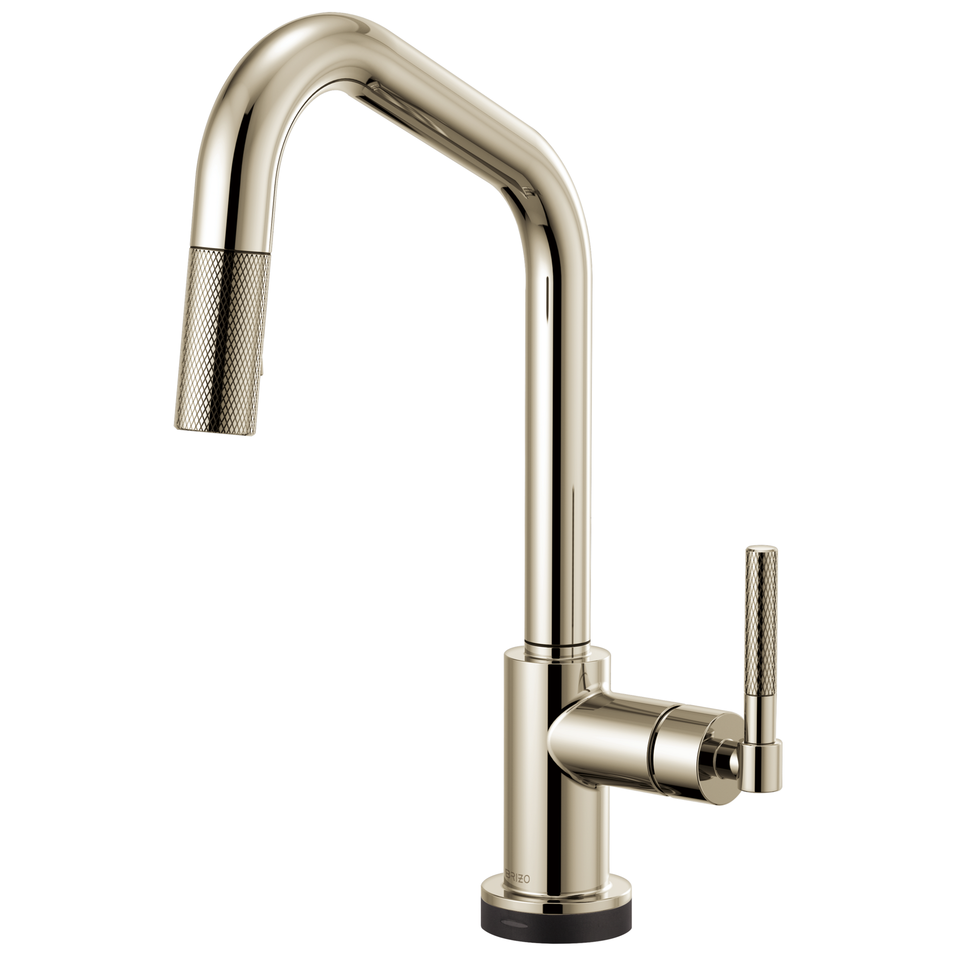 Litze SmartTouch Pull-Down Kitchen Faucet with Angled Spout and Knurled Handle - Brilliance® Polished Nickel