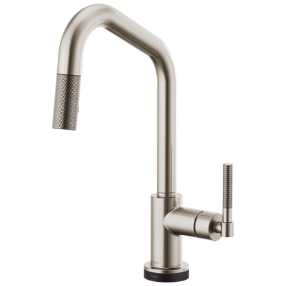 Litze SmartTouch Pull-Down Kitchen Faucet with Angled Spout and Knurled Handle - Brilliance® Stainless