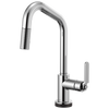 Litze SmartTouch Pull-Down Kitchen Faucet with Angled Spout and Industrial Handle - Polished Chrome