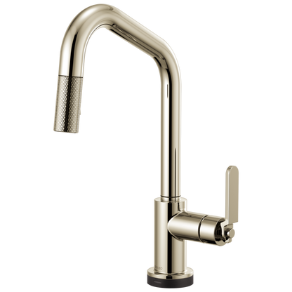 Litze SmartTouch Pull-Down Kitchen Faucet with Angled Spout and Industrial Handle - Brilliance® Polished Nickel