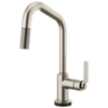 Litze SmartTouch Pull-Down Kitchen Faucet with Angled Spout and Industrial Handle - Brilliance® Stainless