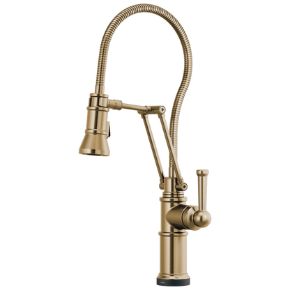 Artesso SmartTouch Articulating Kitchen Faucet With Finished Hose - Brilliance® Luxe Gold®