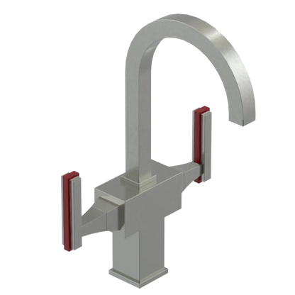 Rubinet Single Hole Dual Handle Lav. Set. (less drain) Satin Nickel