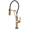 Litze SmartTouch Articulating Kitchen Faucet with Knurled Handle - Brilliance® Luxe Gold®