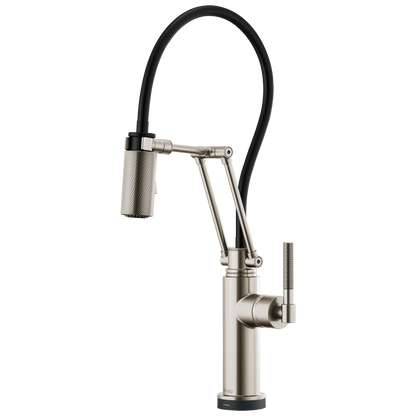Litze SmartTouch Articulating Kitchen Faucet with Knurled Handle - Brilliance® Stainless