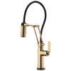 Litze SmartTouch Articulating Kitchen Faucet with Industrial Handle - Brilliance® Luxe Gold®