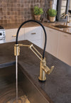 Litze SmartTouch Articulating Kitchen Faucet with Industrial Handle lifestyle