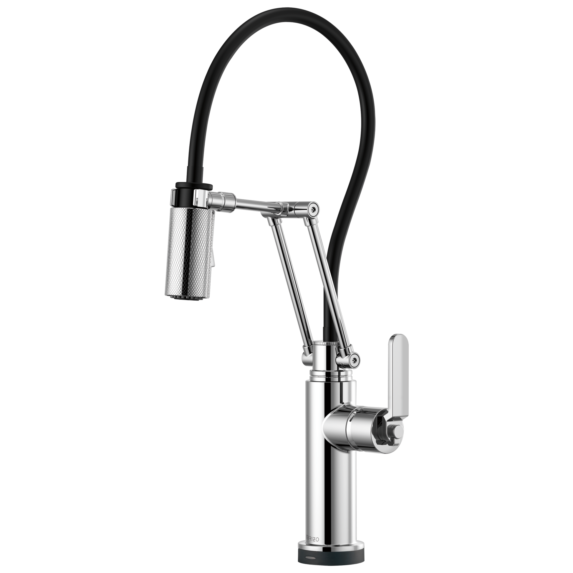 Litze SmartTouch Articulating Kitchen Faucet with Industrial Handle - Polished Chrome