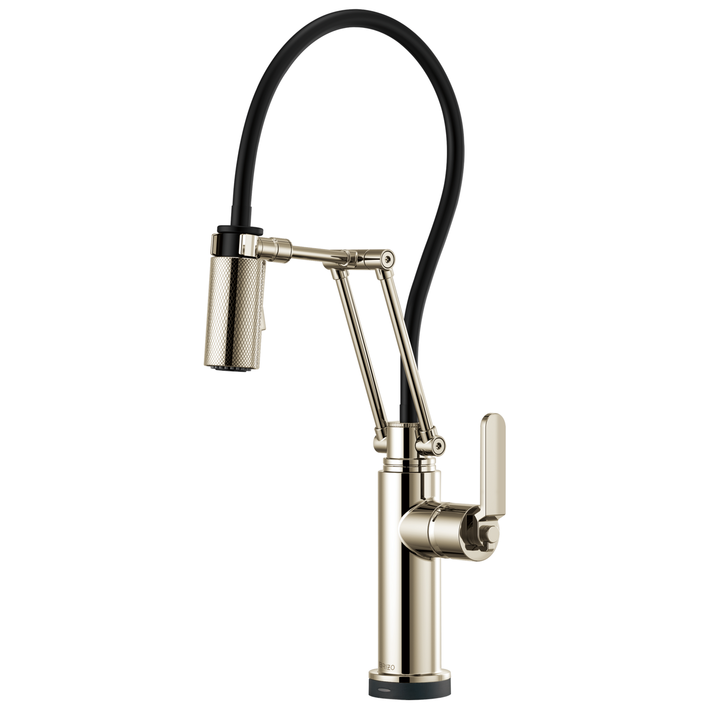 Litze SmartTouch Articulating Kitchen Faucet with Industrial Handle - Brilliance® Polished Nickel