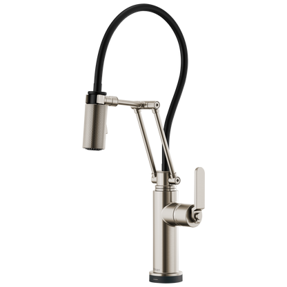 Litze SmartTouch Articulating Kitchen Faucet with Industrial Handle - Brilliance® Stainless