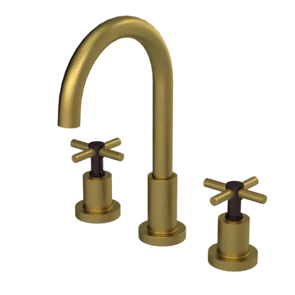 Rubinet Widespread Kitchen Set with LaSalle Spout Antique Brass Matt