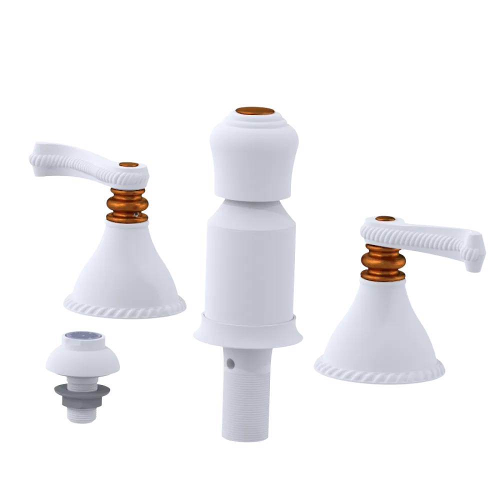 Rubinet Bidet Fitting with Spray, Diverter, and Vacum Breaker (Less Drain) Matt White