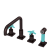 Rubinet Widespread Kitchen Set with Genesis Spout with Hand Spray Oil Rubbed Bronze