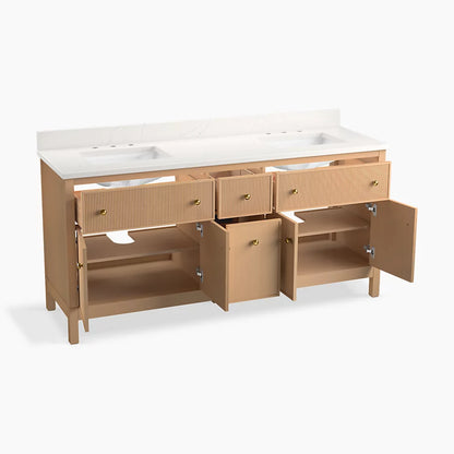 Kohler Malin By Studio Mcgee Cabinet With Sinks And Quartz Top 72-Inch Double-Sink Bathroom Vanity