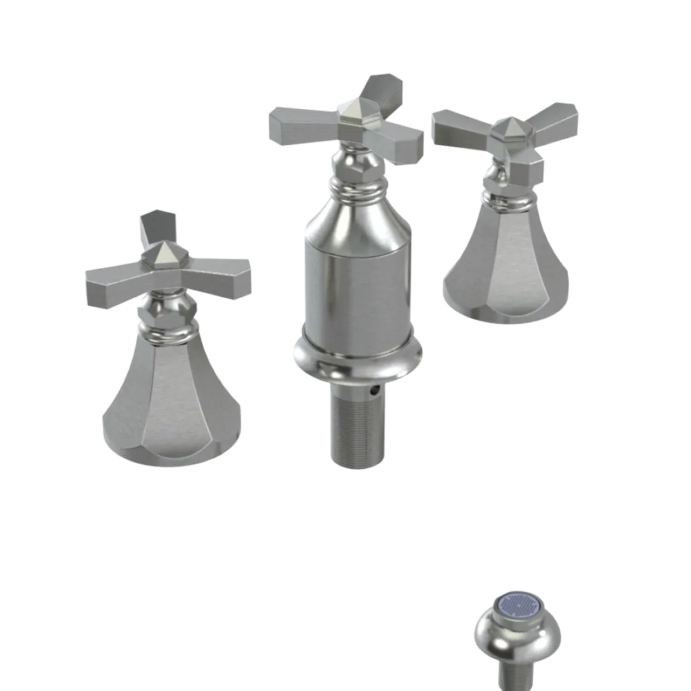 Rubinet Bidet Fitting with Spray, Diverter, and Vacum Breaker (Less Drain) Satin Nickel