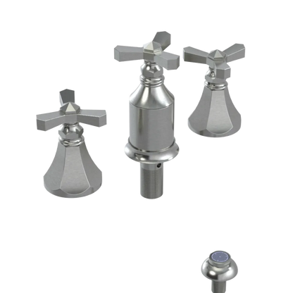 Rubinet Bidet Fitting with Spray, Diverter, and Vacum Breaker (Less Drain) Satin Nickel